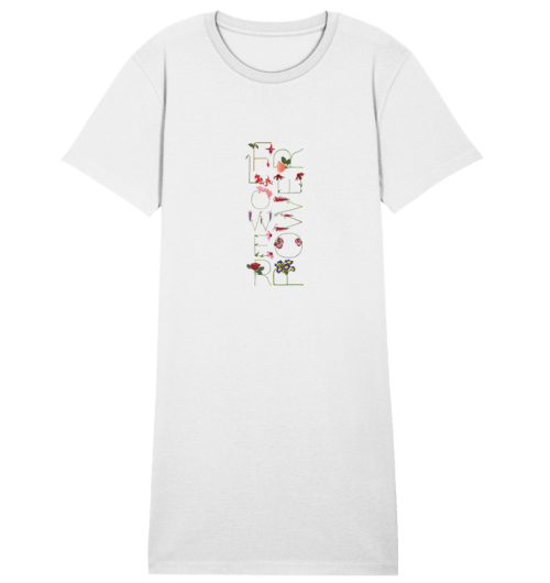 flowerpower-design, blumenbuchstaben vegan gedruckt auf organic Basics, faibleshop