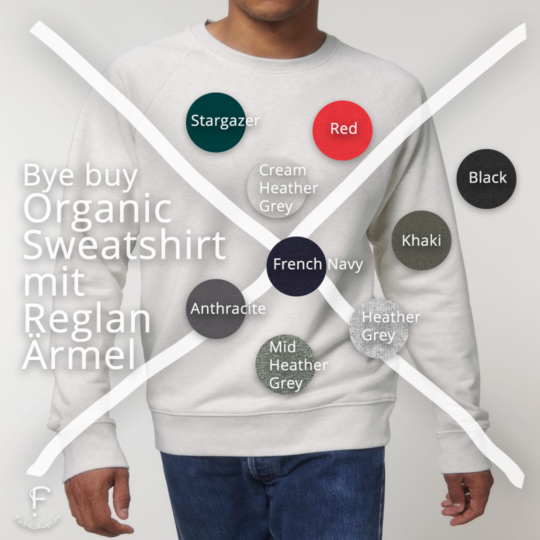 Organic Sweatshirt mit Reglanärmel, faibleshop.com