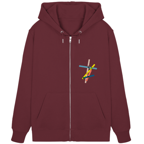 das Design Tapeparty auf organic Zipper/Hoodie mit Reißverschluß