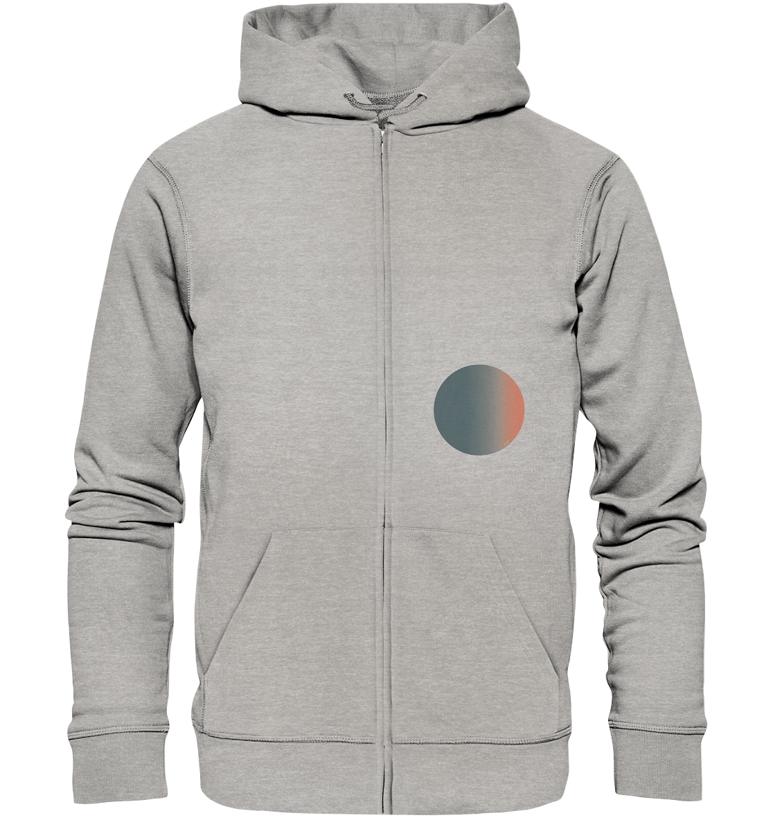 Bild von punkt-design auf organic zipper in der farbe heather grey