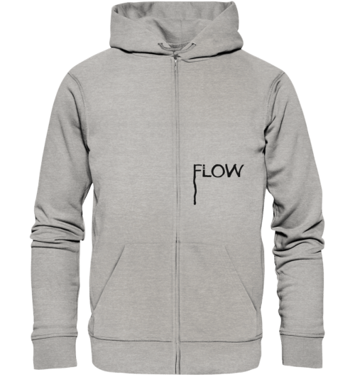 handgeschriebenes im flow-design vegan gedruckt auf organic zipper in der farbe heather grey