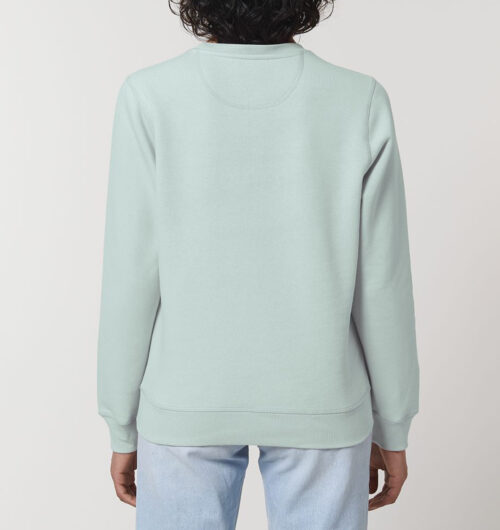 Handgeschriebener Schriftzug "Läuft" mit Farbverlauf von Beige zu Dunkelgrau vegan gedruckt auf Organic Basic Sweatshirt