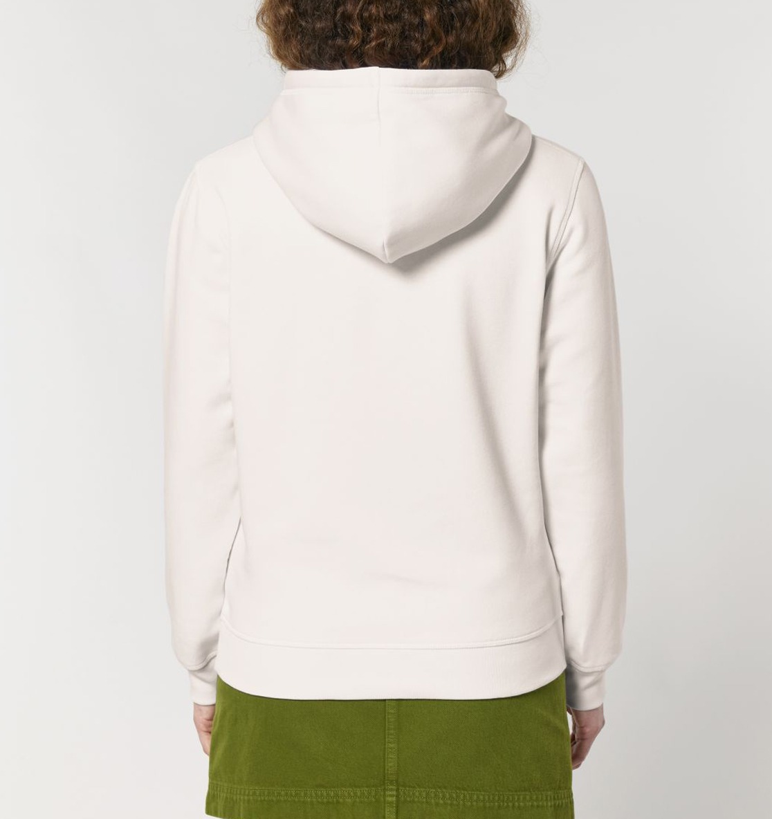 Handgeschriebener Schriftzug "Läuft" mit Farbverlauf von Beige zu Dunkelgrau vegan gedruckt auf Organic Basic Hoodie