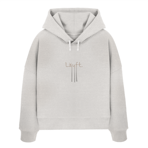 LÄUFT auf Womens Organic Boxcut Hoodie – Bild 3