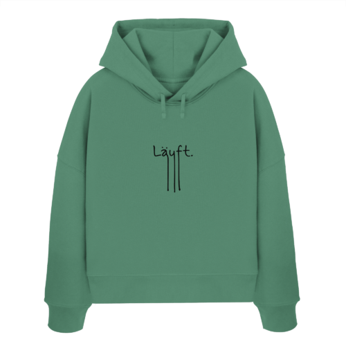 LÄUFT auf Womens Organic Boxcut Hoodie – Bild 4