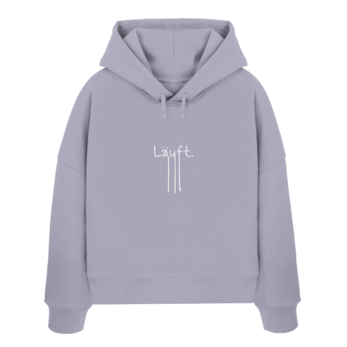 LÄUFT auf Womens Organic Boxcut Hoodie – Bild 5