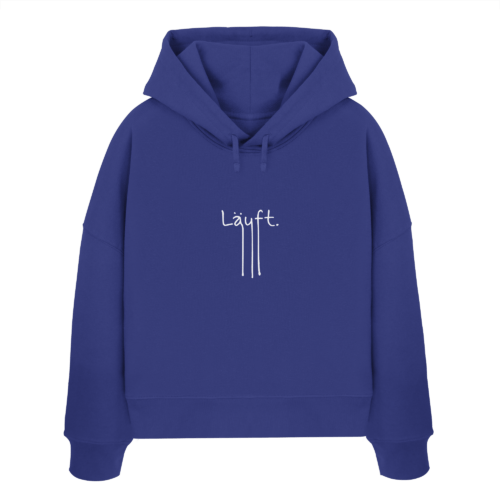 LÄUFT auf Womens Organic Boxcut Hoodie – Bild 6