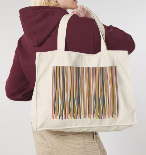 FRANSY – handmade Farben & Formen gedruckt auf eine Organic Shopping-Bag, Geschenkidee