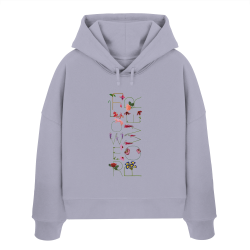 FLOWERPOWER auf Womens Organic Boxcut Hoodie – Bild 5