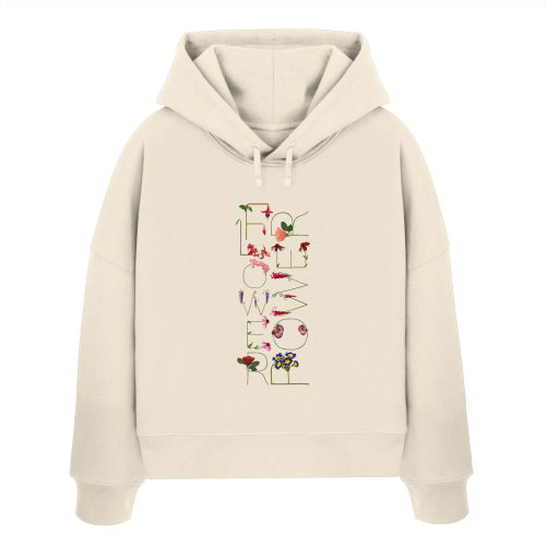 FLOWERPOWER auf Womens Organic Boxcut Hoodie – Bild 3