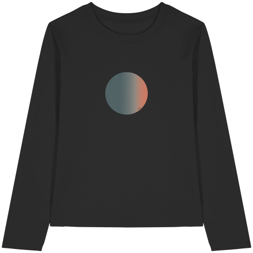 Punkt vegan gedruckt auf ein Womens Langarm Shirt aus Bio-Baumwolle