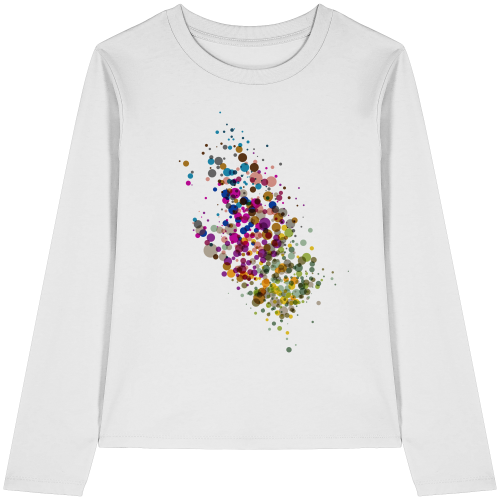 Little Dotties vegan gedruckt auf ein Womens Langarm Shirt aus Bio-Baumwolle in der Farbe Weiß